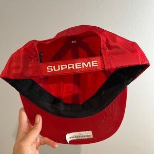 Supreme red cap strap logo panel-6